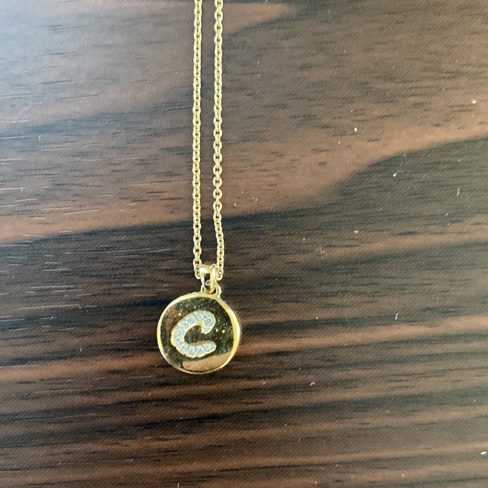 Monogrammed Gold Necklace Letter "C"